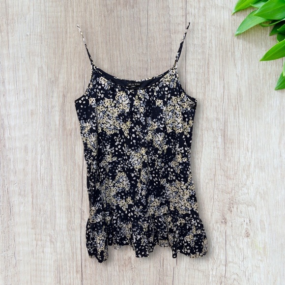 As U Wish Navy Floral Dress/Top (L) - Picture 1 of 7